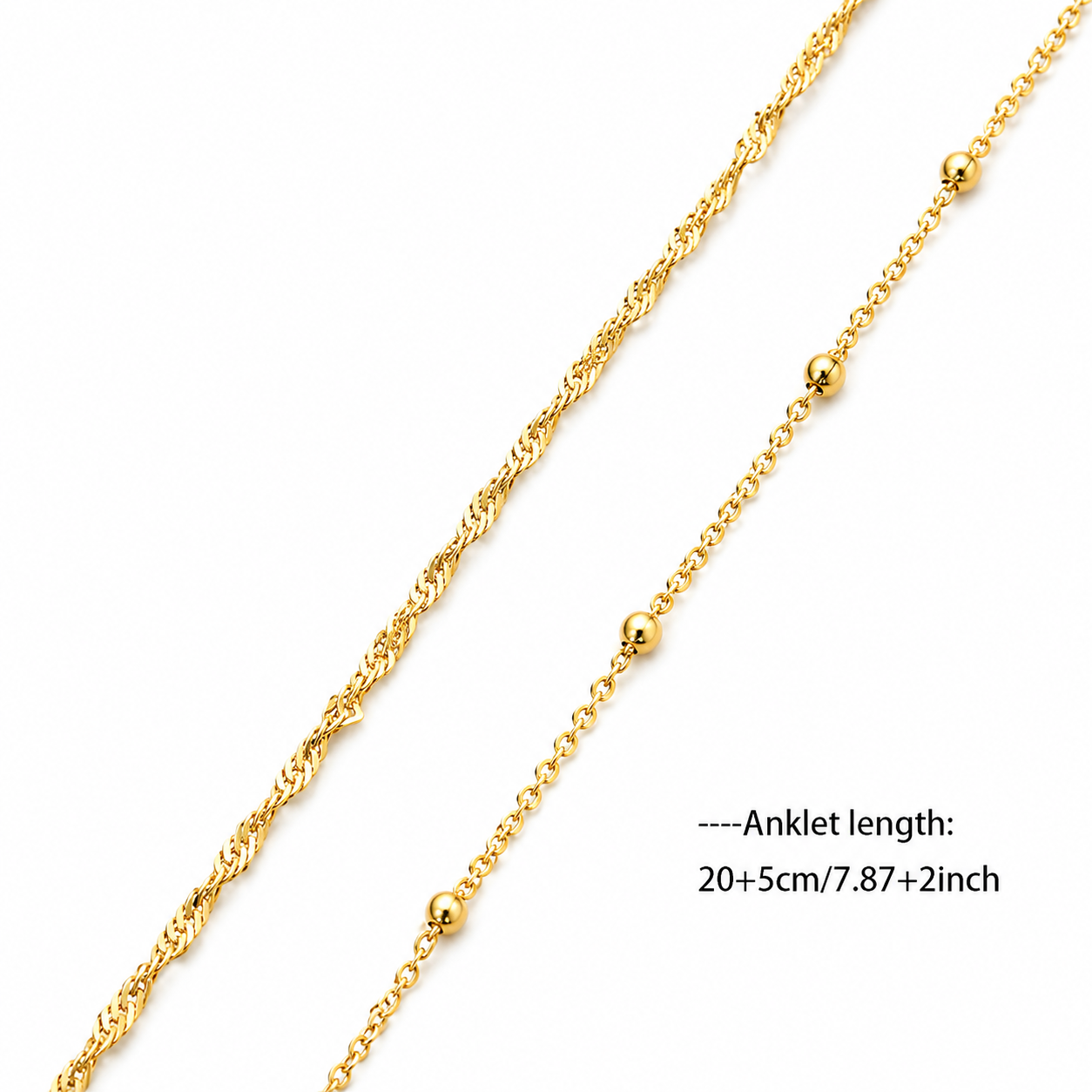 18K Gold Plated Stainless Steel Anklet Set