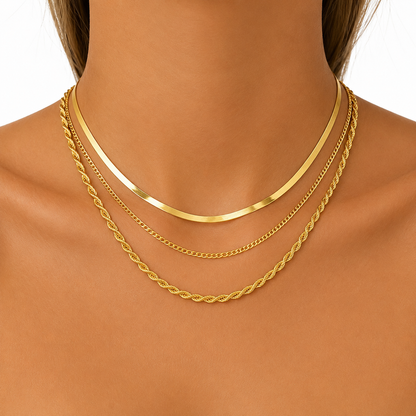 Women’s Gold Stainless Steel Layered Necklace
