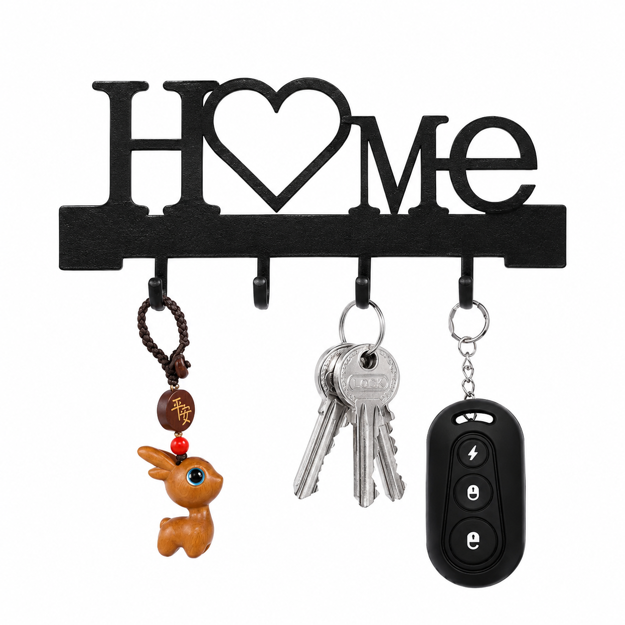 1-Piece Home Love Heart-Shaped Key Holder