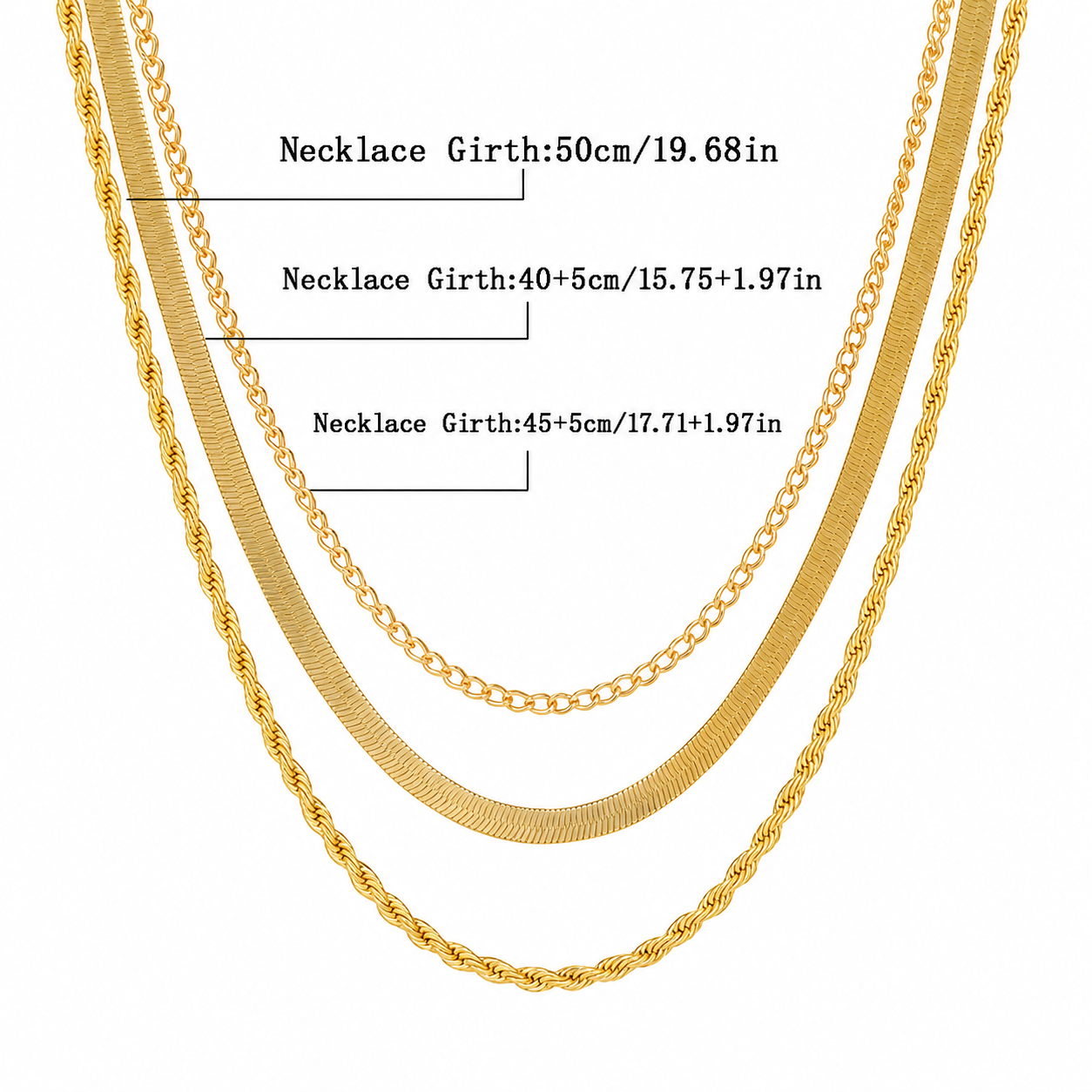 Women’s Gold Stainless Steel Layered Necklace