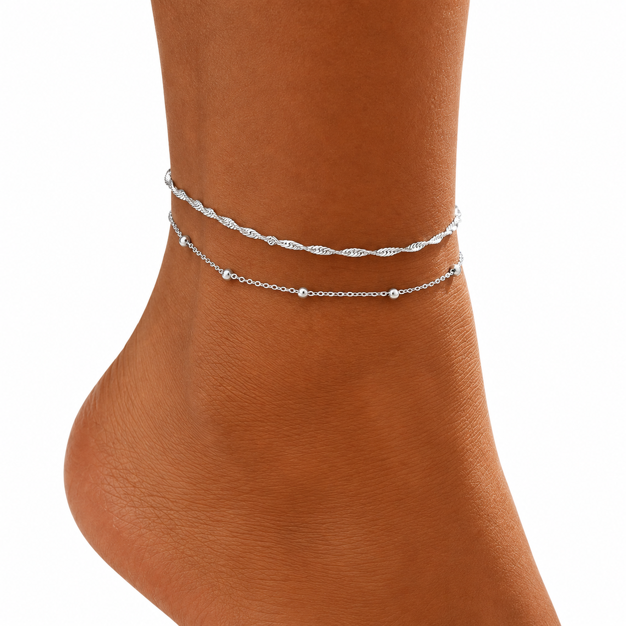 18K Gold Plated Stainless Steel Anklet Set
