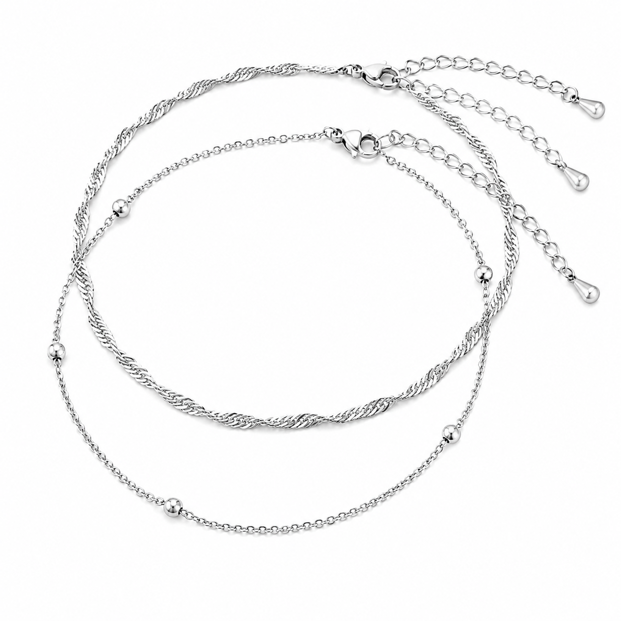 18K Gold Plated Stainless Steel Anklet Set