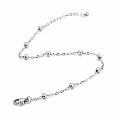 Stainless Steel Round Beaded Bracelet
