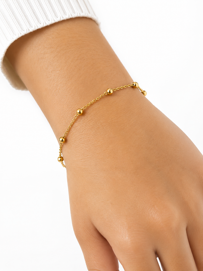 Stainless Steel Round Beaded Bracelet