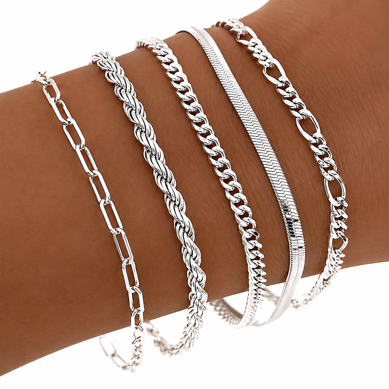 5-Piece 18K Gold Plated Stainless Steel Bracelet